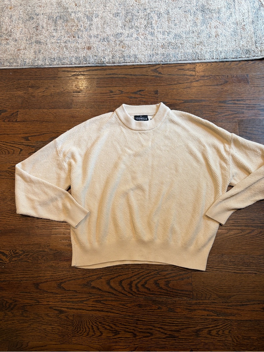Youngla Men's Cream Crewneck Sweater